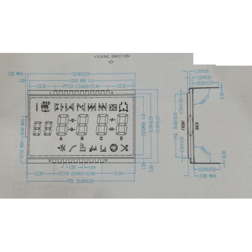 Affichage intégré LCD du module VA 52x35