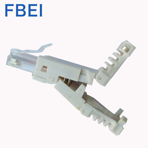 RJ45 Cat6A Plug Toolless 8P8C Konektor Plug Pria Toolless