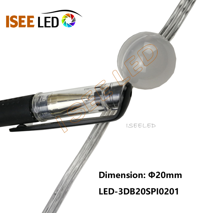 Lumină de coarde de margele cu bile LED de 20 mm 3D