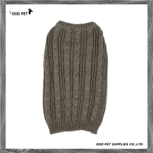 Gray Plain Cable Knit Dog Sweaters