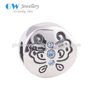 925 Pure Silver Bead Butterfly Round Bead Cheap Silver Jewelry