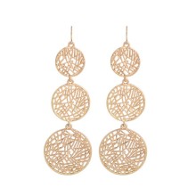 2015 Latest Design High Quality Gold and Black Plain Round Earrings