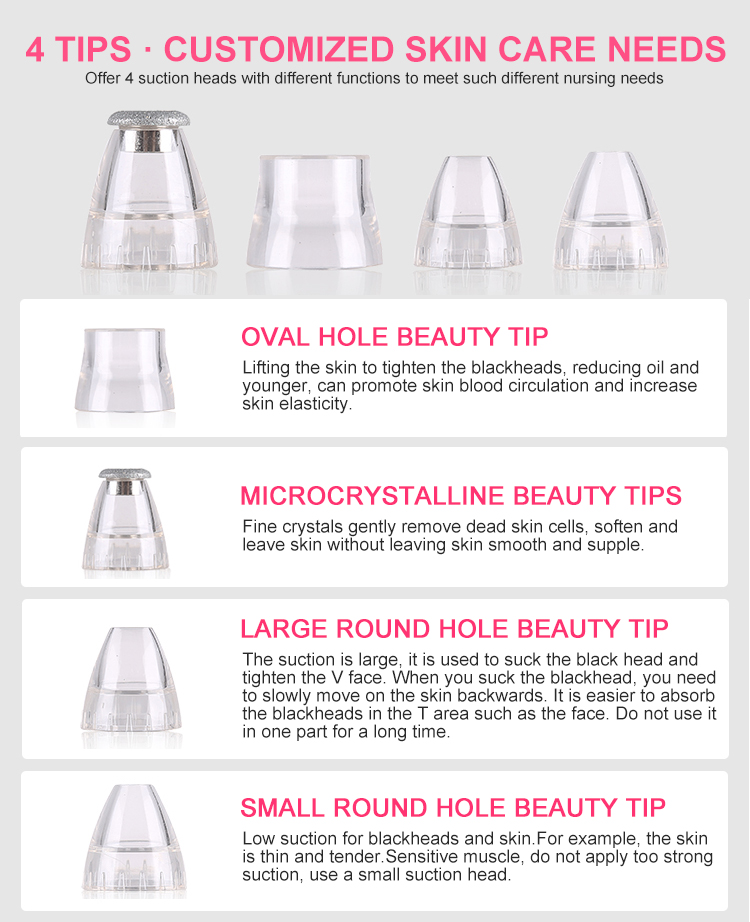 Portable skin care facial nose electric ultrasonic acne pore cleaner vacuum blackhead suction remover