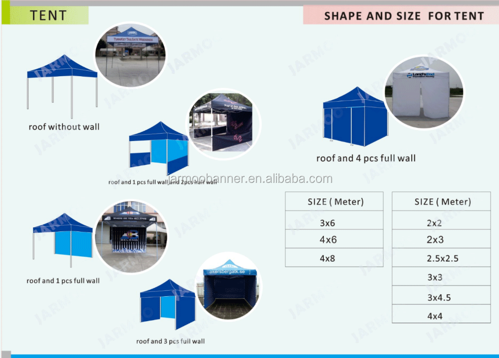 Custom Sublimation Print Outdoor Canopy Pop Up Canopy