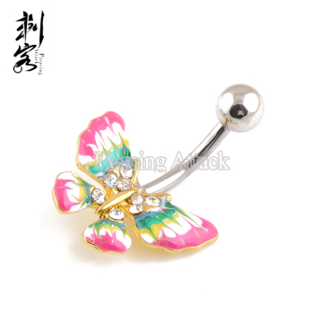 Surgical Steel Butterfly Navel Piercing Free Belly Button Rings
