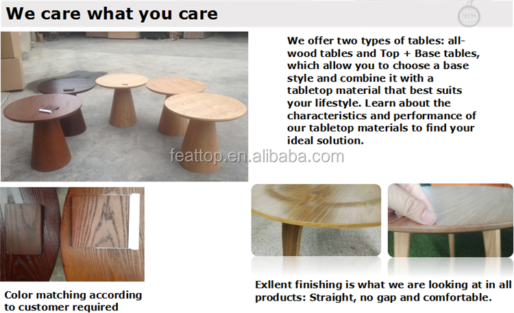 Simple design white round table top MDF veneer center coffee table