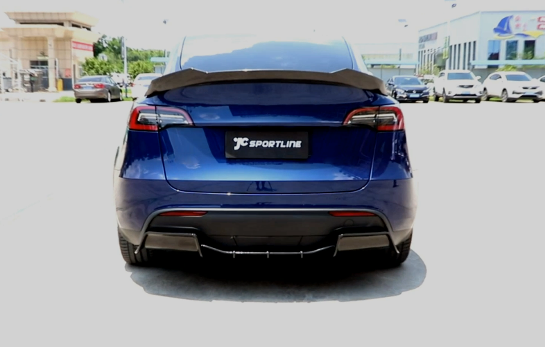 Dry Carbon Fiber Rear Trunk Spoiler for Tesla Model Y Sport Utility 4-Door 2019-2021