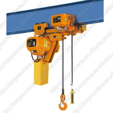 High quality SY 5T3M electric cable hoist with electric trolley electrci chain hoist manufacture China