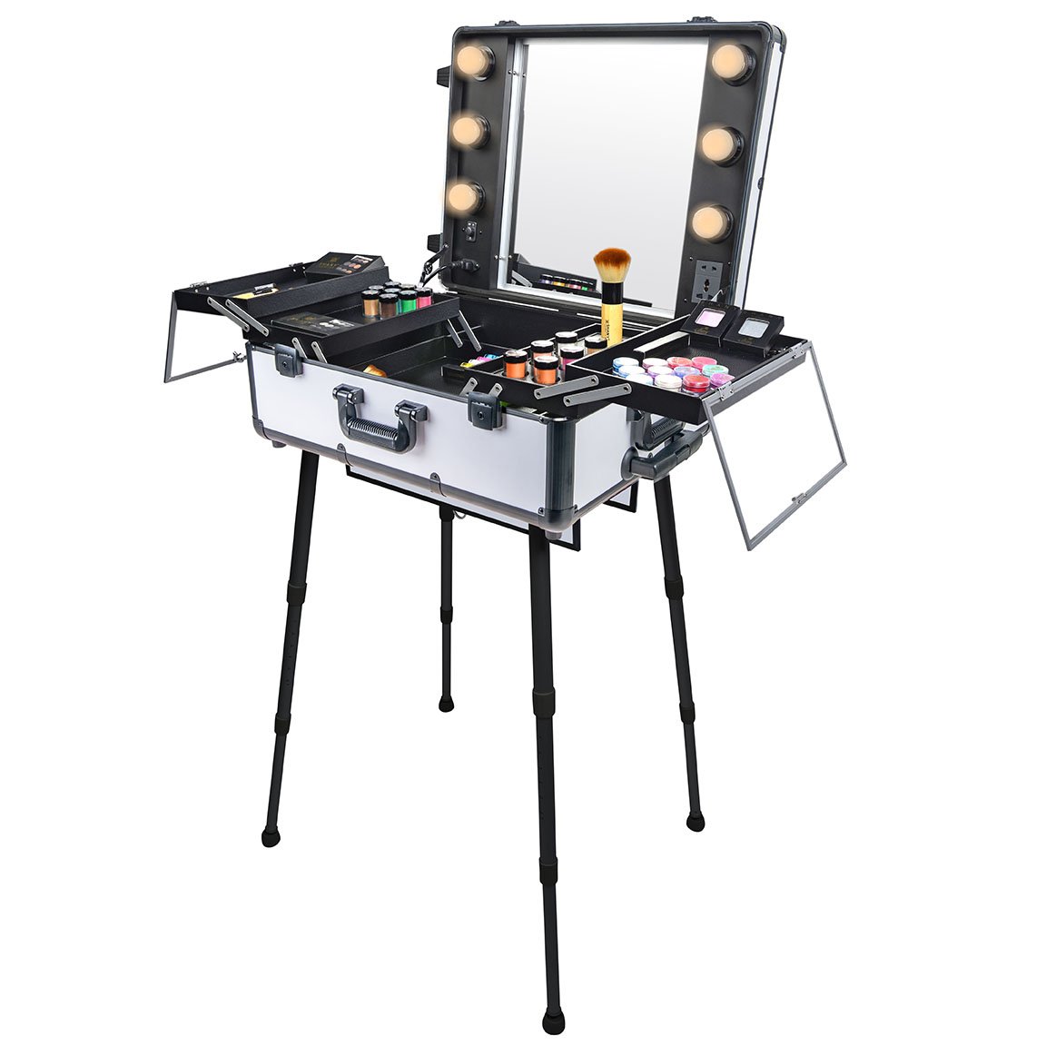 Makeup Case with Light Pro Makeup Station, Off White