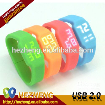 4GB Colorful LED Watch USB Flash Drive Memory Cards Bulk items Customized Free Samples