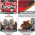 Merry Christmas Buffalo Plaid Hanging Sign