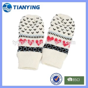 Winter jacquard mitten knitted gloves
