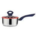 Straight shape stainless steel cookware with silicone handle