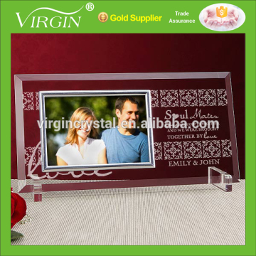 Wholesale blank crystal glass photo frame for wedding favors