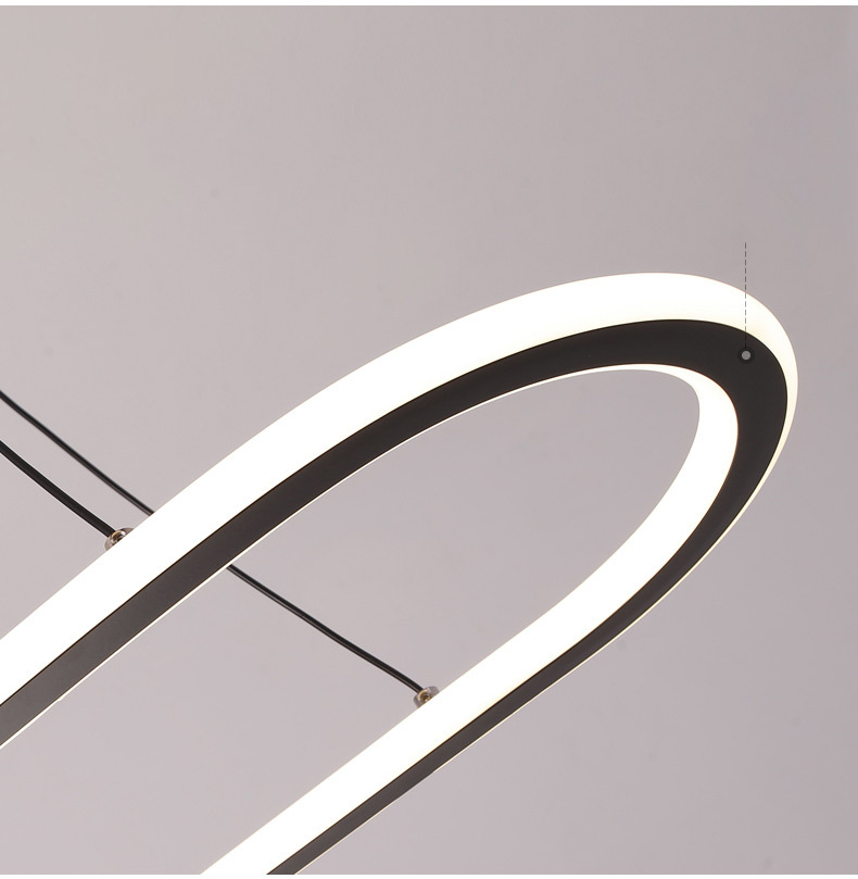 New style chandelier led pendant light creative rectangular dining table hanging lamp