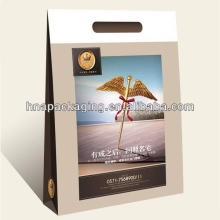 2016 white kraft shopping paper bag with handles for clothes