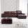 Kulit Upholstered Chaise Bahagian Reclining Sofa