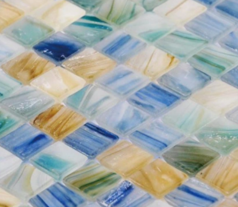 Multicolor glass mosaic tiles for swimming pool wall