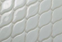 White swimming pool kite-shaped mosaic tiles
