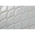 White Glass Mosaic On The Kitchen Backsplash Wall