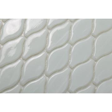 White swimming pool kite-shaped mosaic tiles