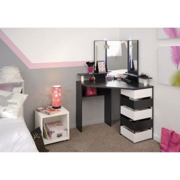 Simple Corner Mirror Dressing Table With Drawer