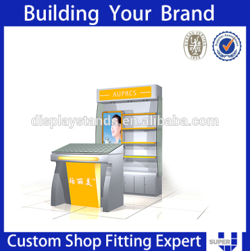 Best price customized beauty products counter display stand