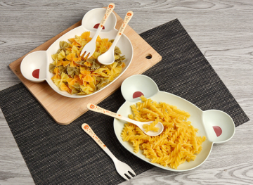 3-Pieces Natural Bamboo Fiber Child Tableware