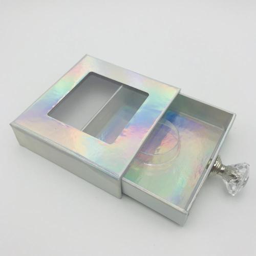 Clear Window Customized Eyelash Packaging Box med logotyp