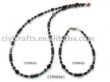 Hematite Set Jewelry(CYH08061H)=Hematite Necklace, Hematite bracelet; ;