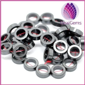 wholesale black circular ring 12mm hematite beads