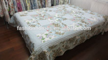 Patchwork Microfibe Quilt/Bedspread White Base Color