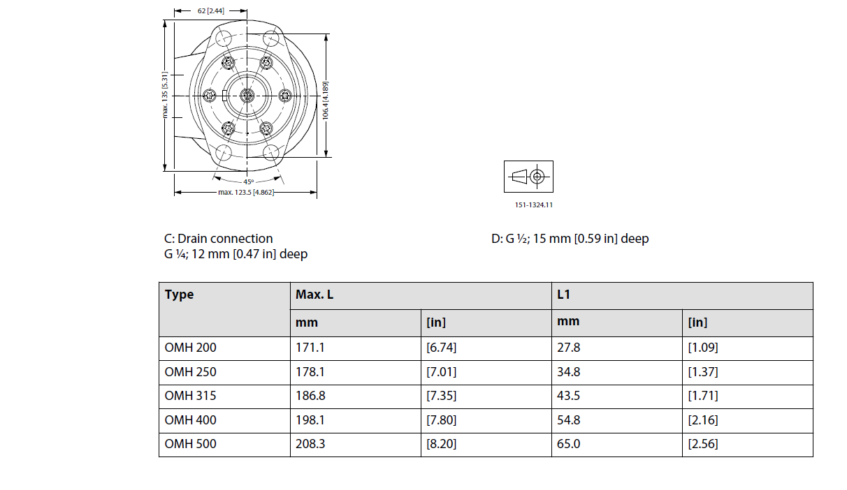 Hot sale OMH-500 OMH 500 OMH500 low speed 220nm large torque hydraulic motor