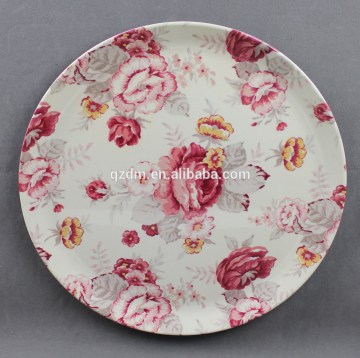 Elegant Flower Print Melamine Plates