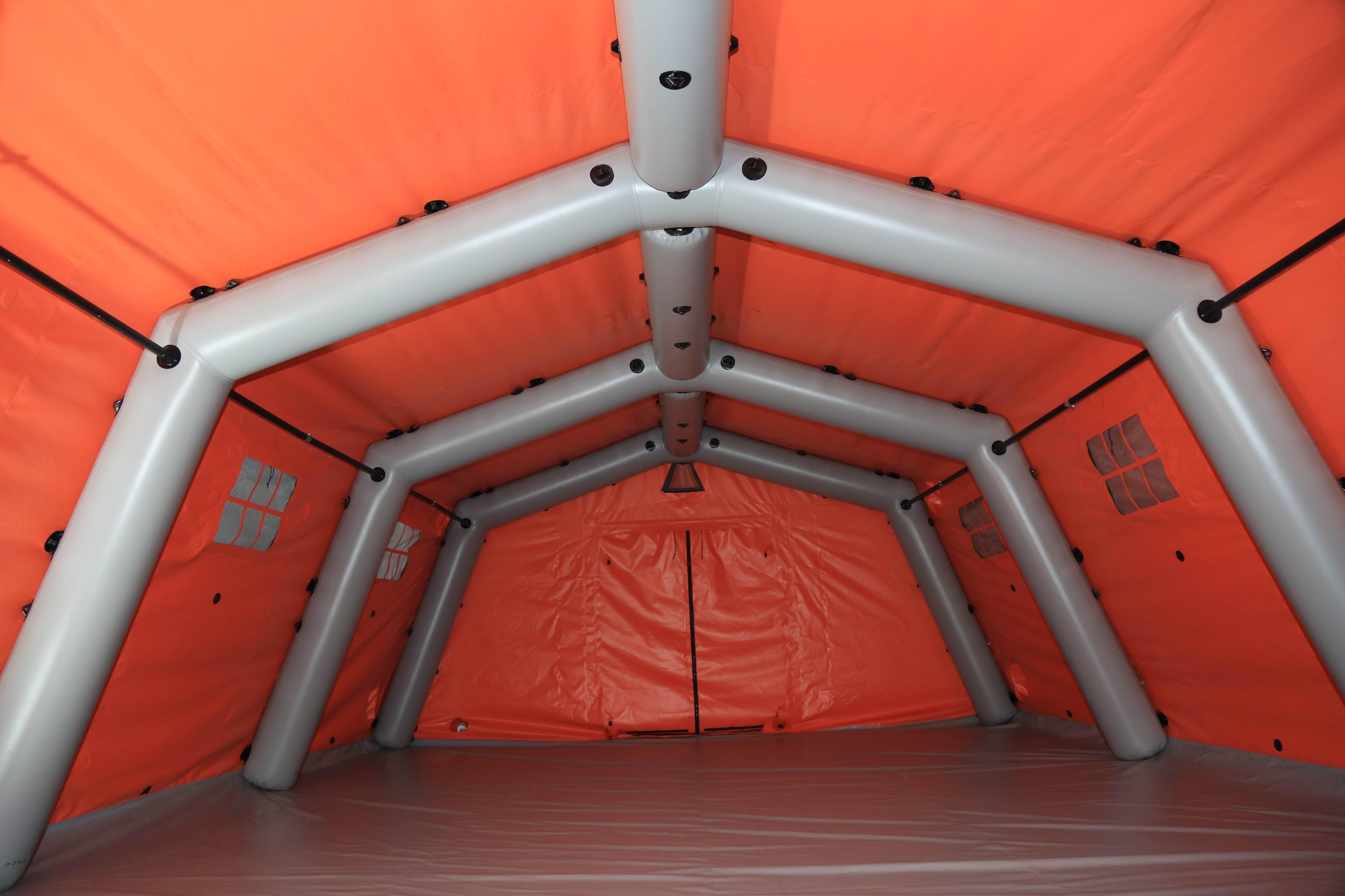 orange inflatable tent inside orange inflatable tent inside