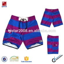 purple blue color stripe design board shorts for men