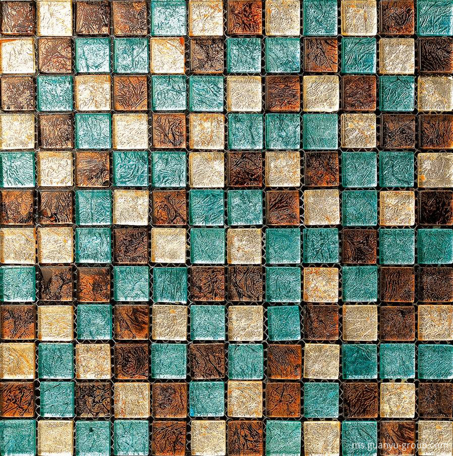 Small Single Piece Golden Foil Mosaic Tile