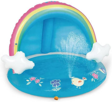 Inflatable Pool with Canopy And Spray Baby Pool