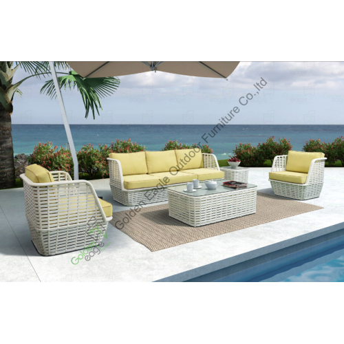 rattan patio 4pcs ፈርኒቸር የአልሙኒየም ፍሬም ሶፋ ስብስብ