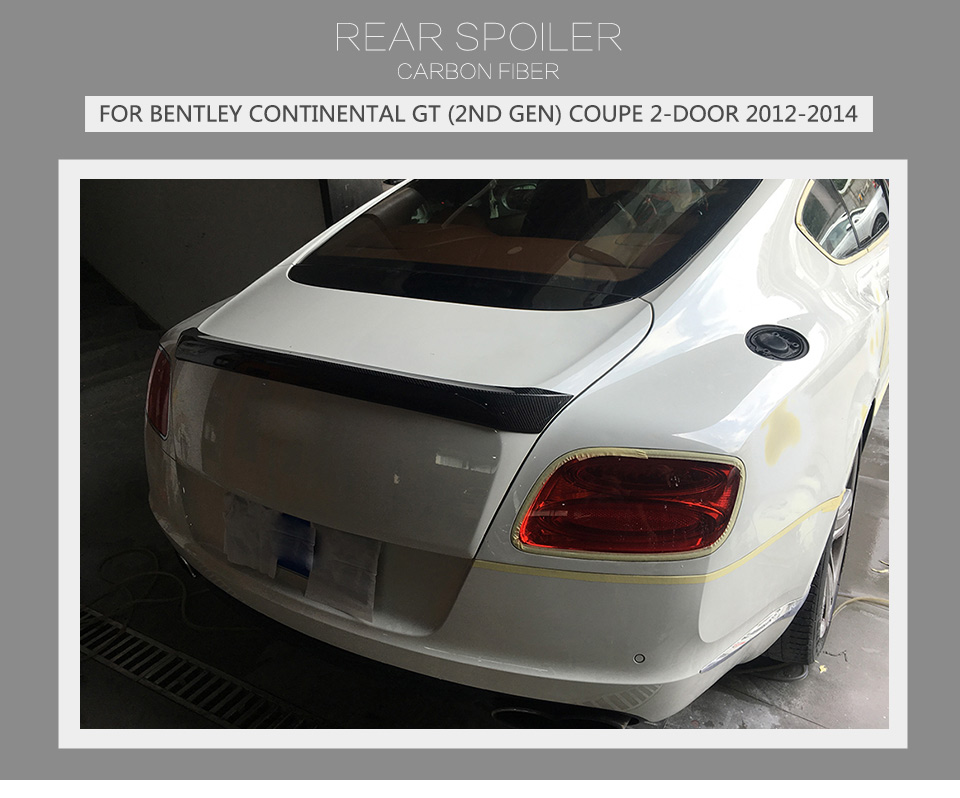 D Style Carbon Fiber Rear Car Spoiler for Bentley Continental GT (2nd Gen) Coupe 2-Door 12-14