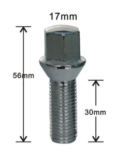 17mm hex hình nón phủ lug Bu lông