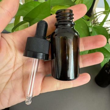 15ml Dark Amber Glass Bottle with Black Dropper