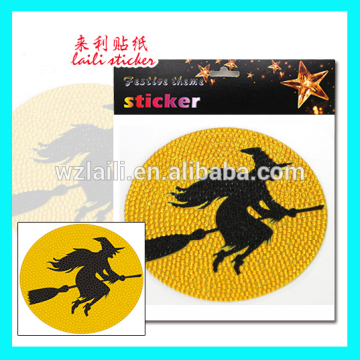 3D acrylic sticker,broom witch pattern acrylic sticker