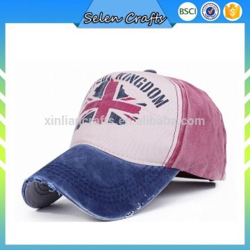 UK Flag Denim Worn Out Baseball Caps