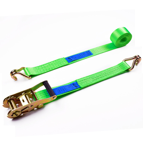 1.5" 3000kg 38mm Plastic Handle Ratchet Buckle Polyester Webbing Belt Strap With 1.5 Inch Double J Hooks