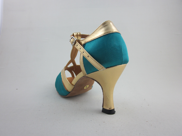 Ladies Blue Satin Latin Shoes