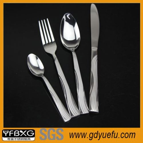 new Japanese style with confortable handle for stainless steel hanging flatware cutlery set stainless steel