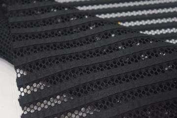 Polyester Black Stripe Mesh Fabric