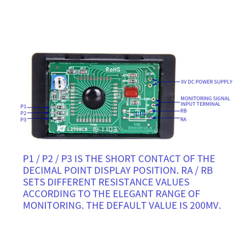 Digital Panel Meter PM438 Mini Digital Voltmeter, Voltmeter With Reverse Polarity Protection, Digital Voltage Multimeter