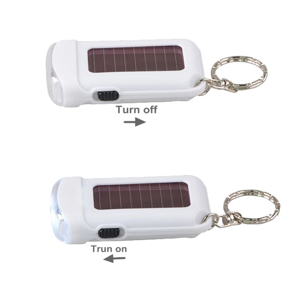 Mini PVC Πλαστικό εξατομικευμένο ηλιακό φακό Keychain LED